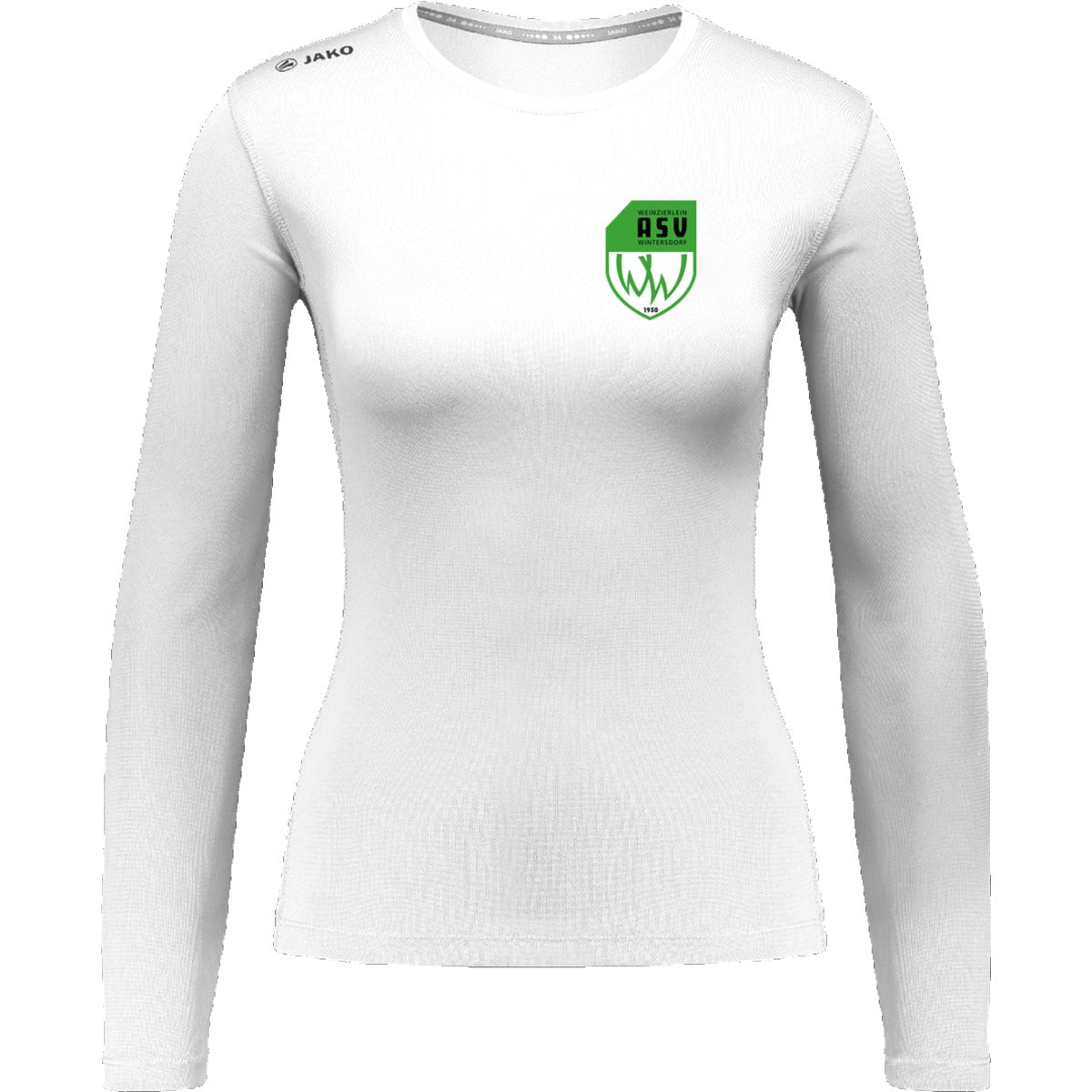 6475W-Damen-LSL – ASV-Wappen herzseitig Weiss Vorderseite