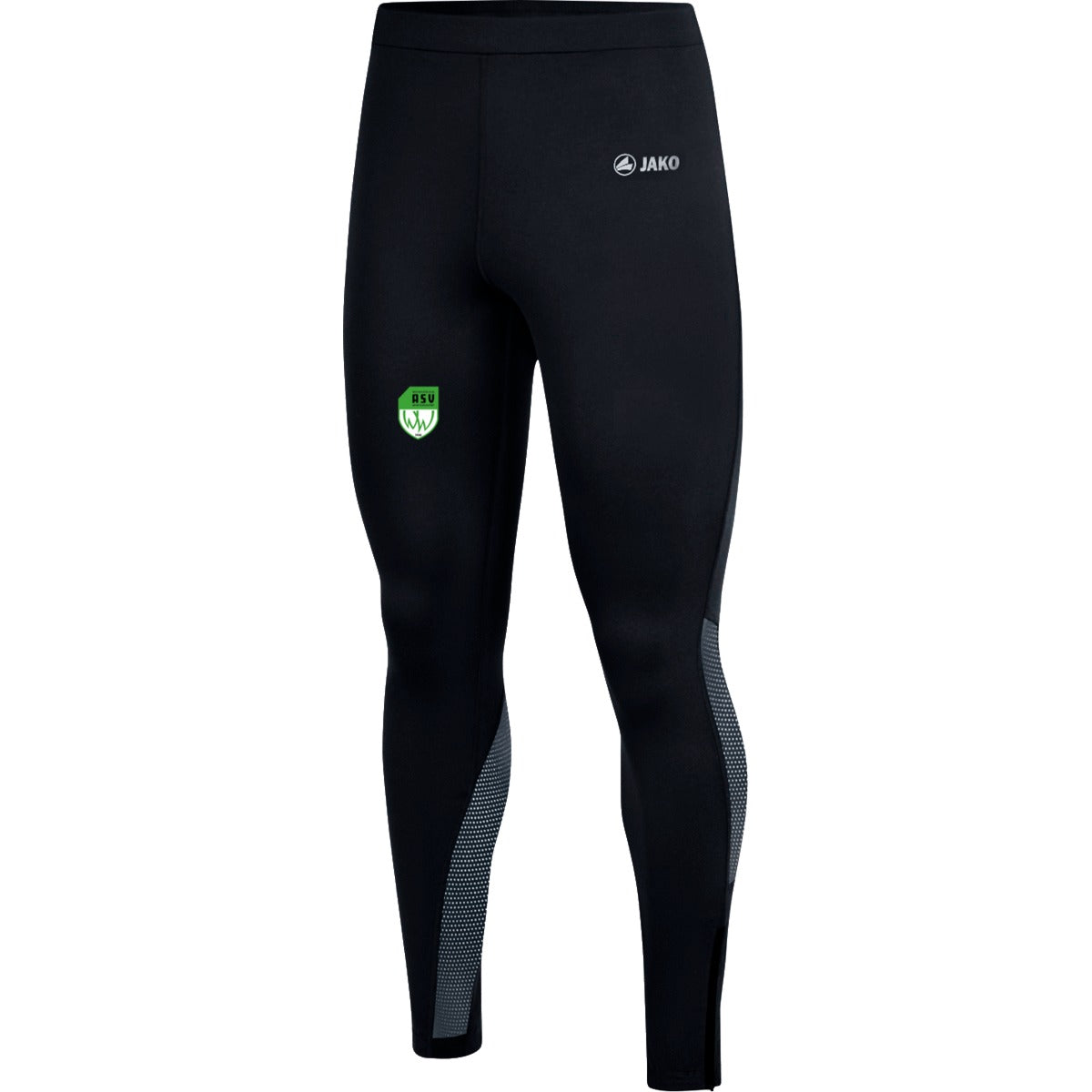 8326-Mens-Tight – ASV-Wappen am Bein Schwarz Vorderseite