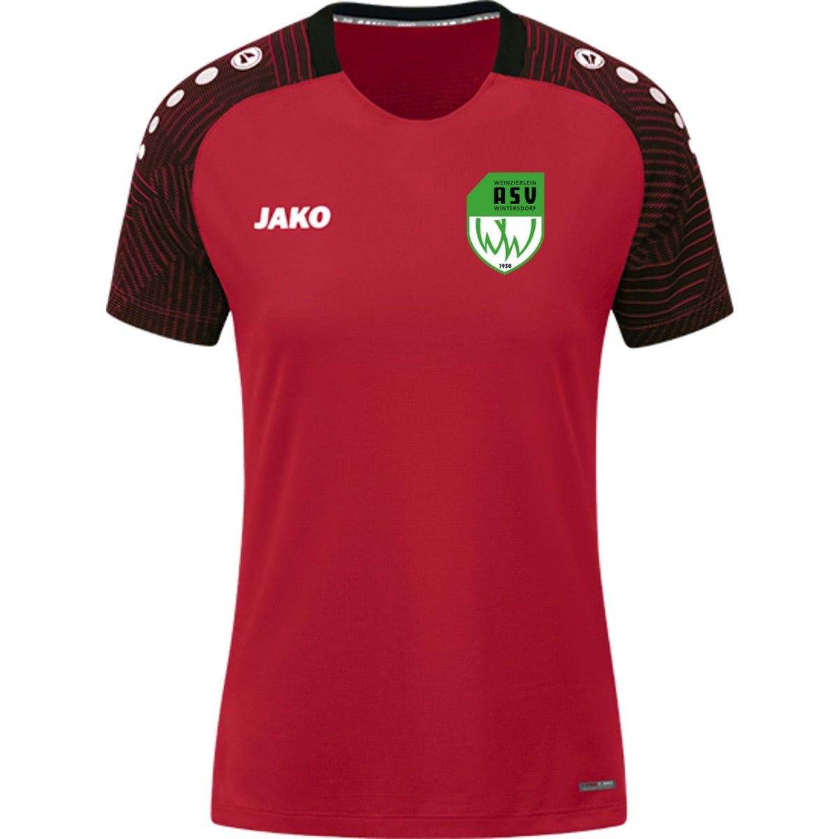 6122W-Damen – ASV-Wappen herzseitig Rot/Schwarz Vorderseite
