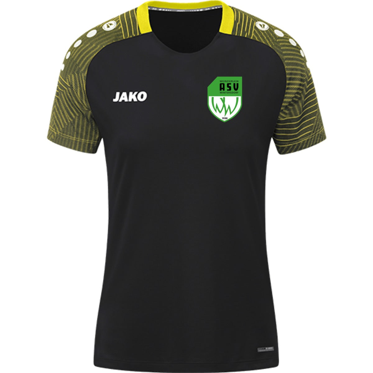 6122W-Damen – ASV-Wappen herzseitig Schwarz/Soft Yellow Vorderseite