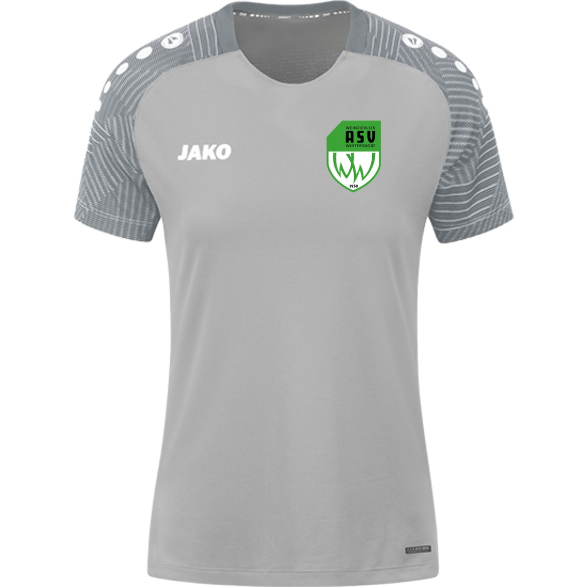 6122W-Damen – ASV-Wappen herzseitig Soft Grey/Steingrau Vorderseite
