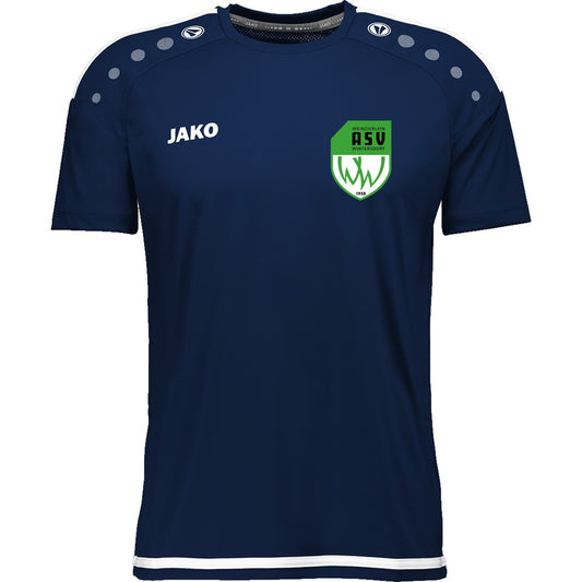 4219-Striker-T-Shirt – ASV-Wappen herzseitig Marine/Weiss Vorderseite