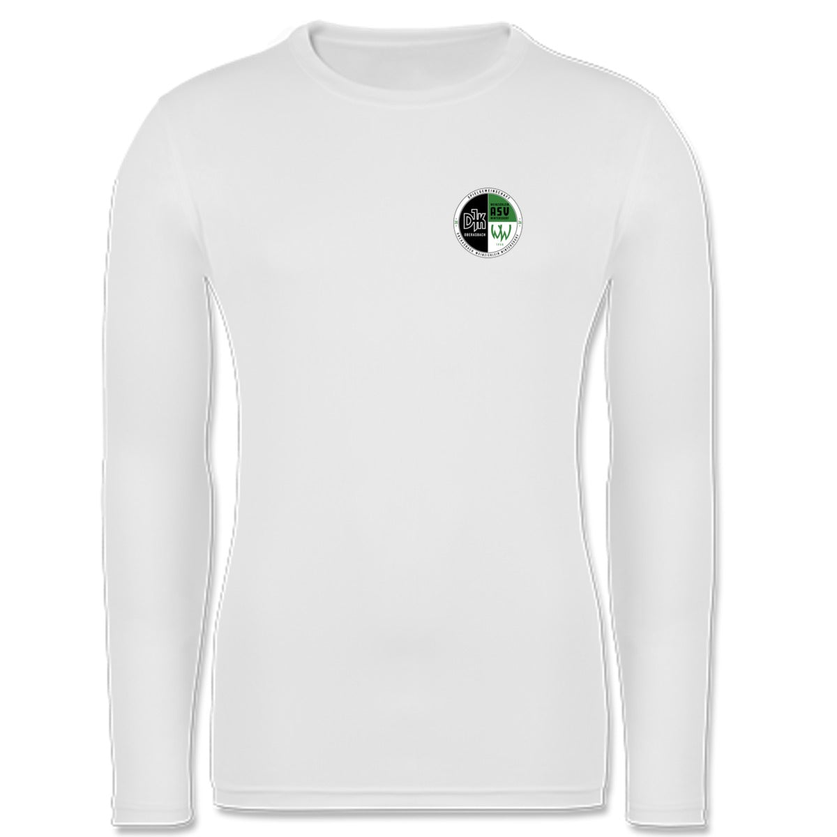JC002-Mens-LSL – Vereinslogo herzseitig Arctic White Vorderseite