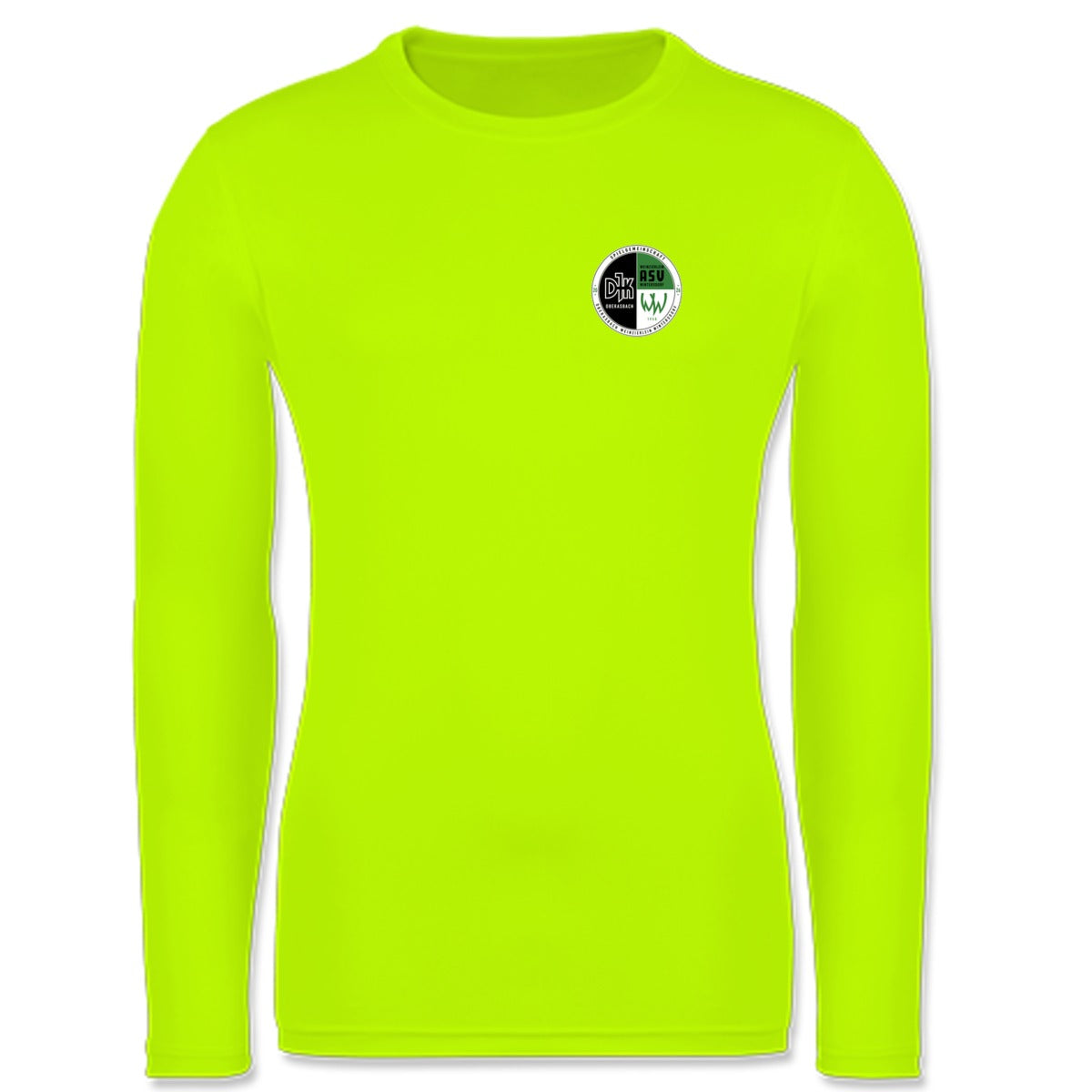 JC002-Mens-LSL – Vereinslogo herzseitig Electric Yellow Vorderseite