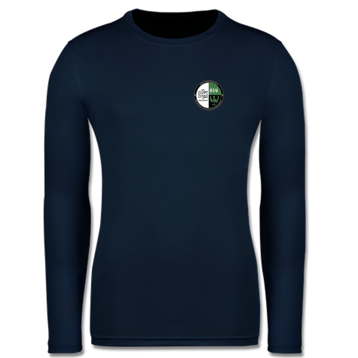 JC002-Mens-LSL – Vereinslogo herzseitig French Navy Vorderseite