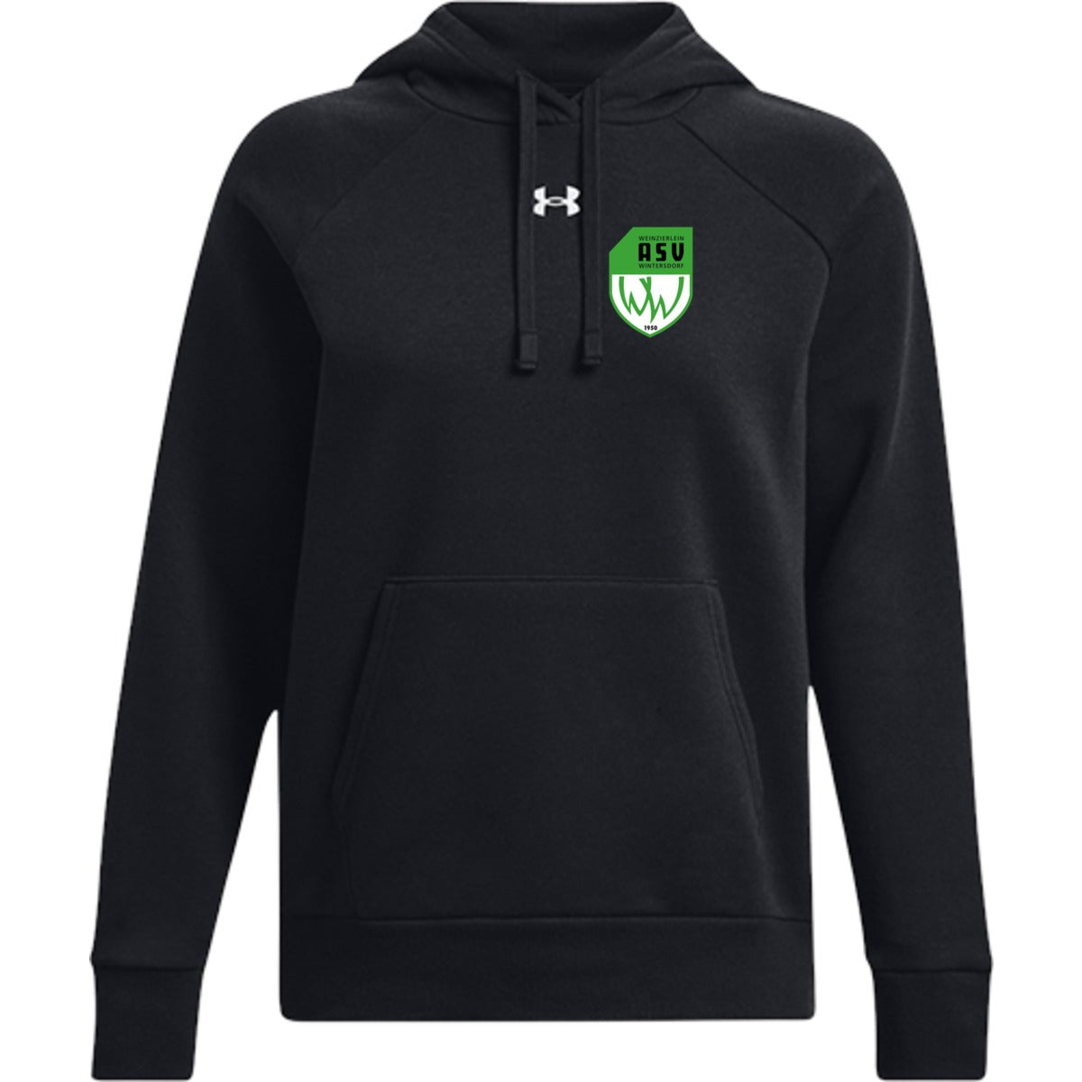 UA Rival + Fleece Hoodie für Damen UA002W 1379500 – ASV-Wappen herzseitig Black Vorderseite