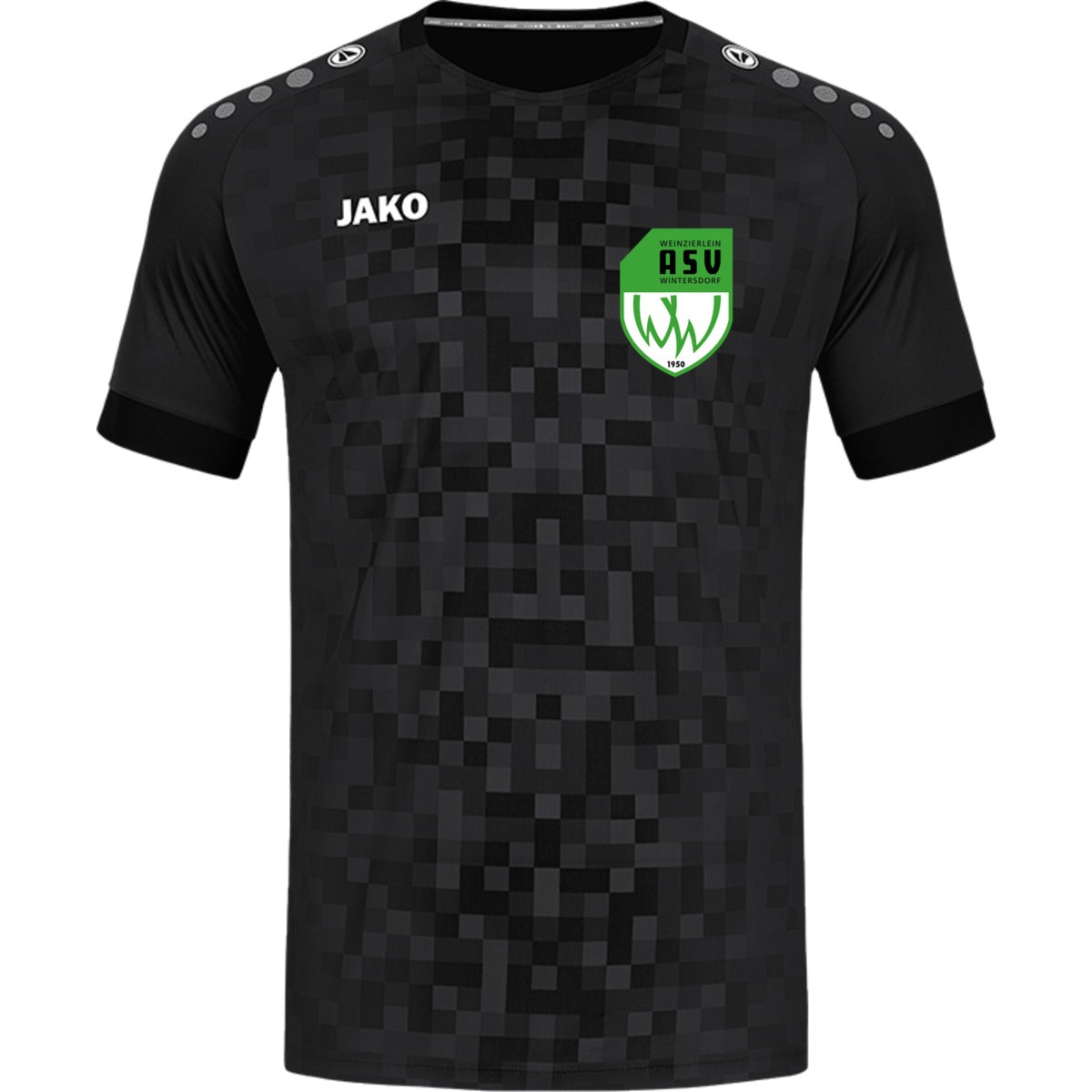 4241-Jako-Pixel-Unisex – ASV-Wappen herzseitig Schwarz Vorderseite