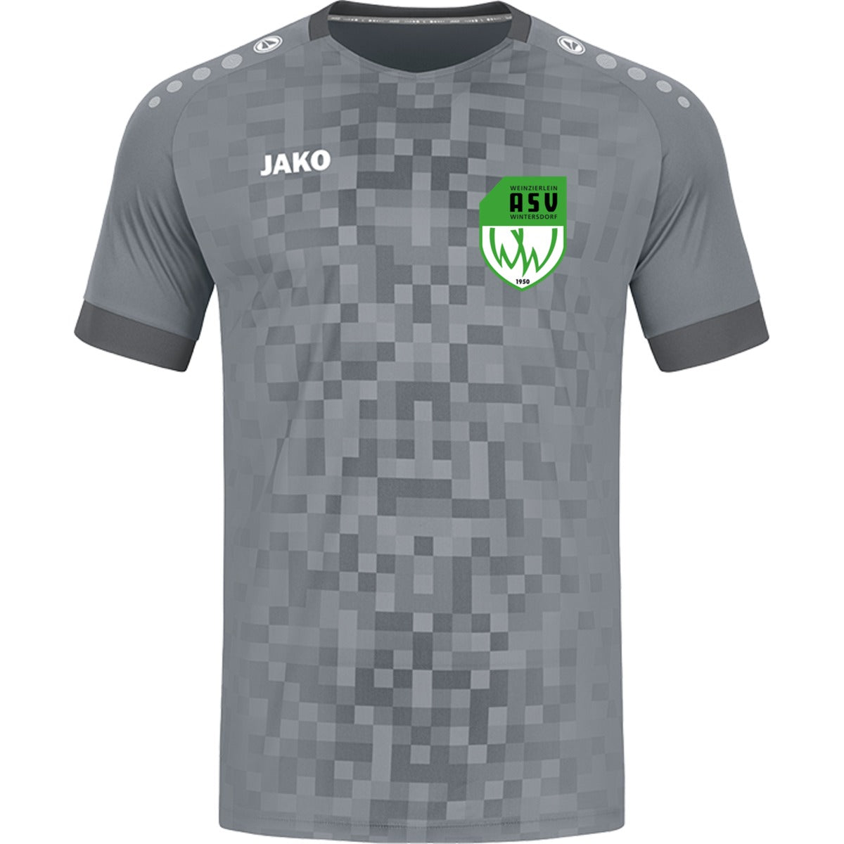 4241-Jako-Pixel-Unisex – ASV-Wappen herzseitig Steingrau Vorderseite