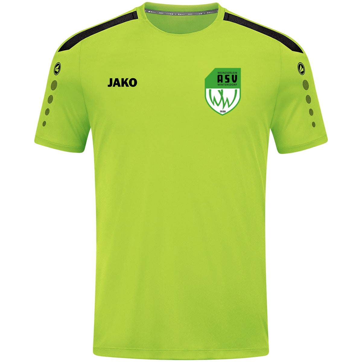4223M-Power-Men – ASV-Wappen herzseitig Neongrün Vorderseite