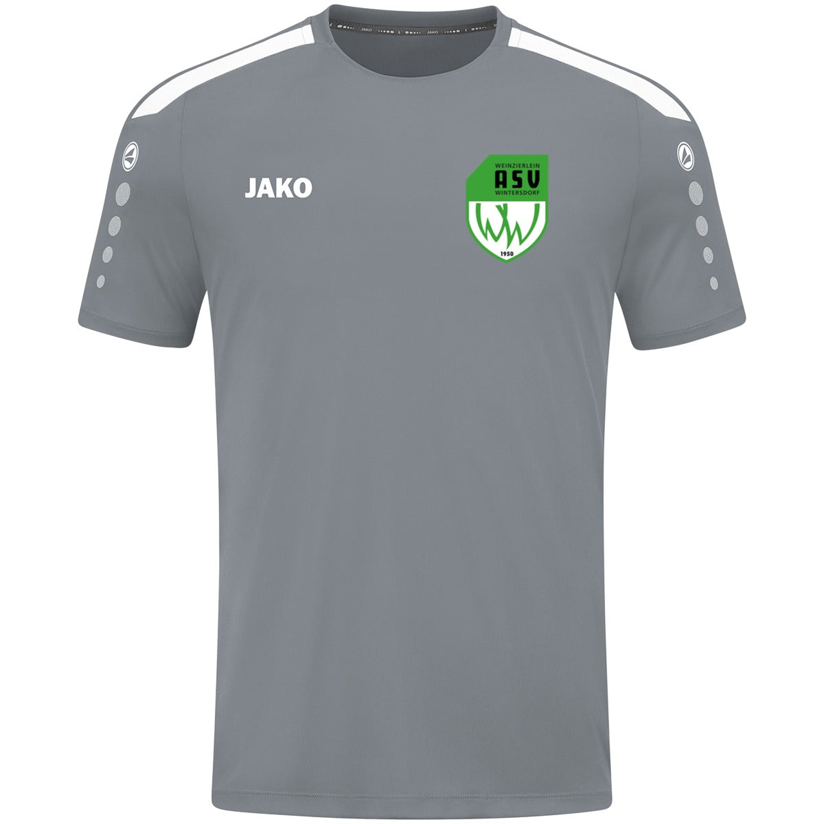 4223M-Power-Men – ASV-Wappen herzseitig Steingrau Vorderseite