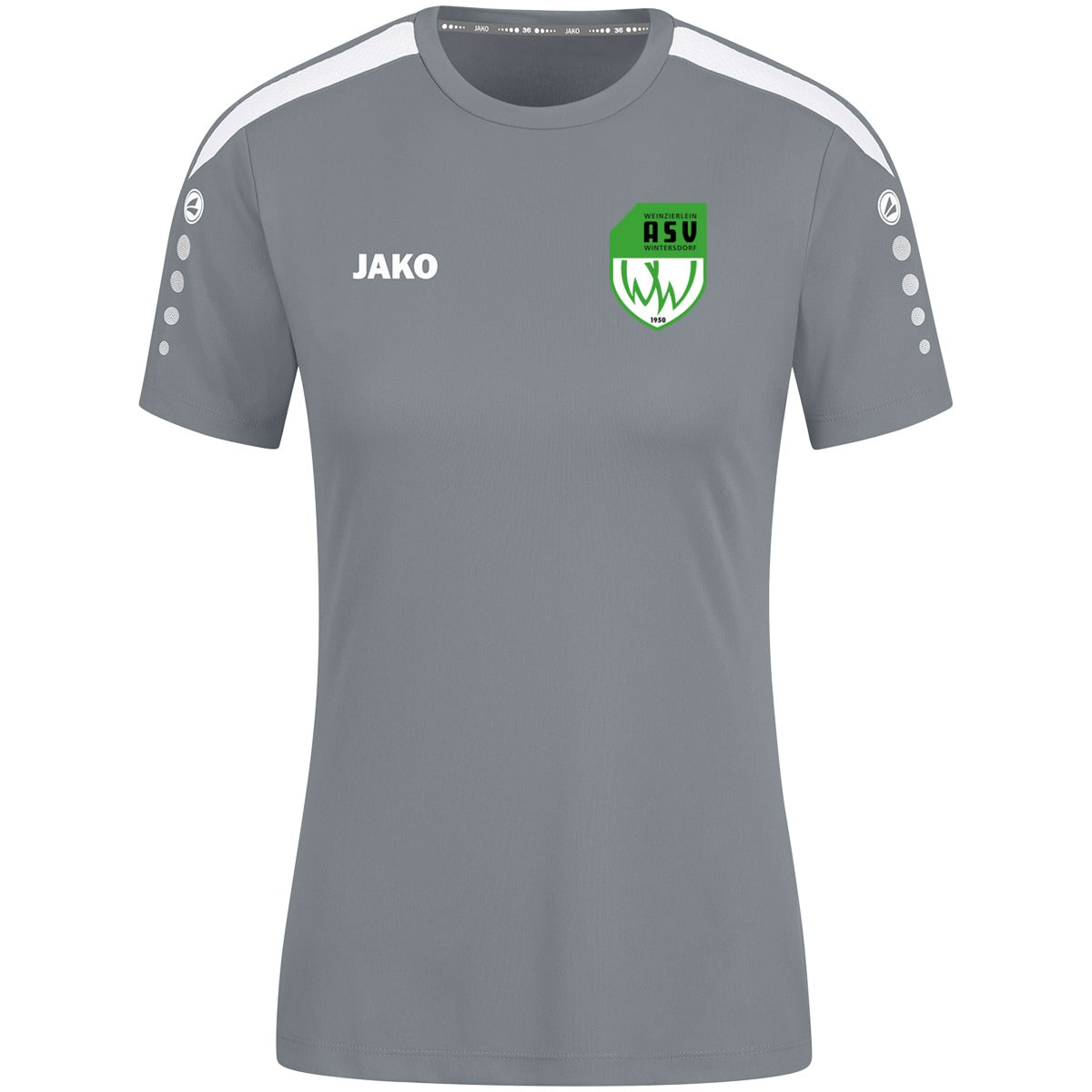 4223W-Power-Women – ASV-Wappen herzseitig Steingrau Vorderseite