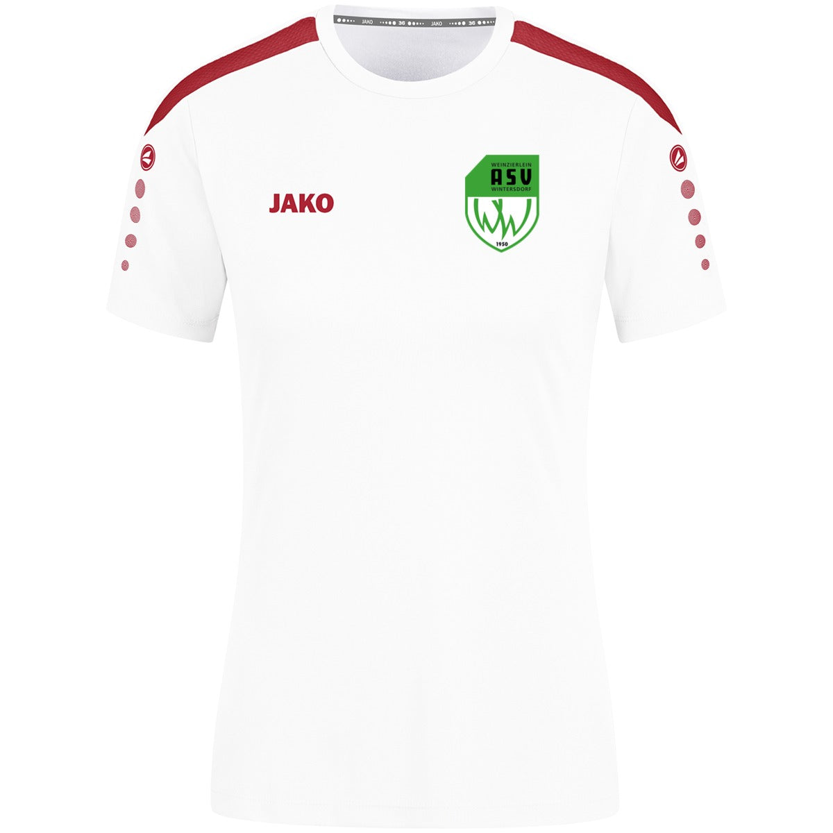 4223W-Power-Women – ASV-Wappen herzseitig Weiß/Rot Vorderseite