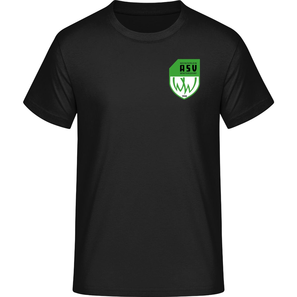 B&C #E190 T-Shirt Men – ASV-Wappen herzseitig Black Vorderseite