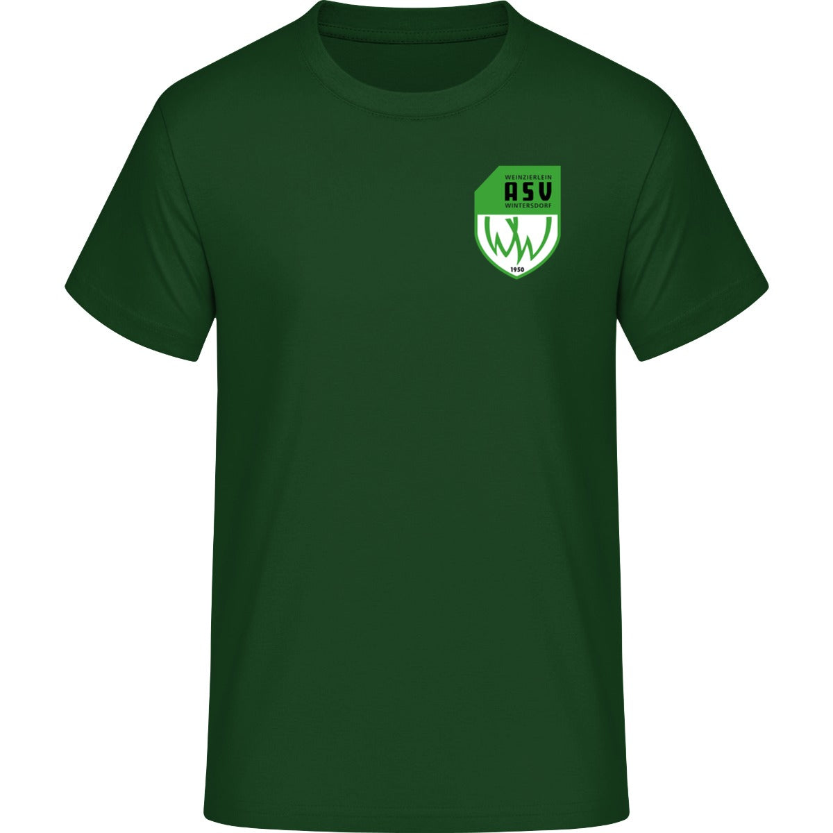 B&C #E190 T-Shirt Men – ASV-Wappen herzseitig Bottle Green Vorderseite