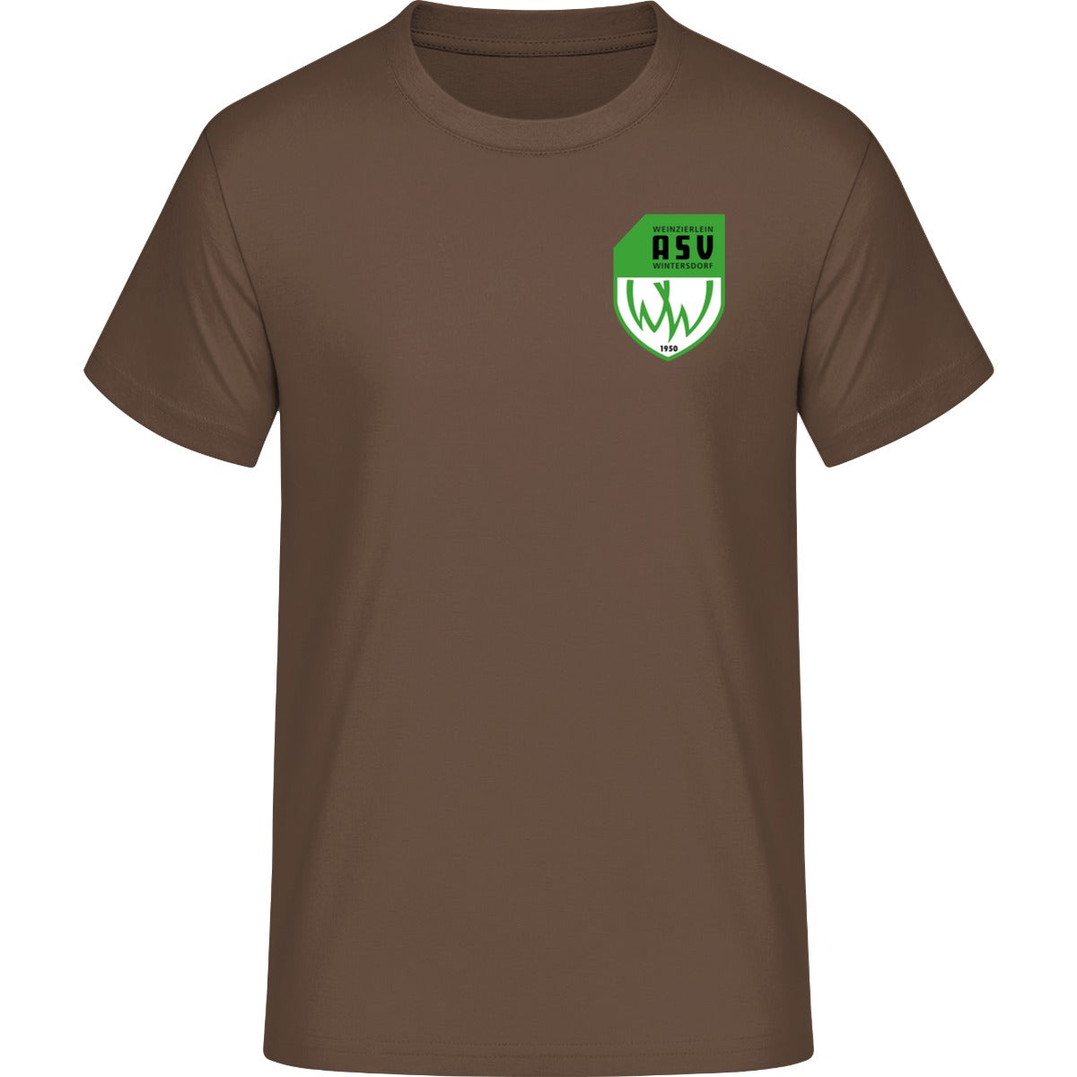 B&C #E190 T-Shirt Men – ASV-Wappen herzseitig Chocolate Vorderseite