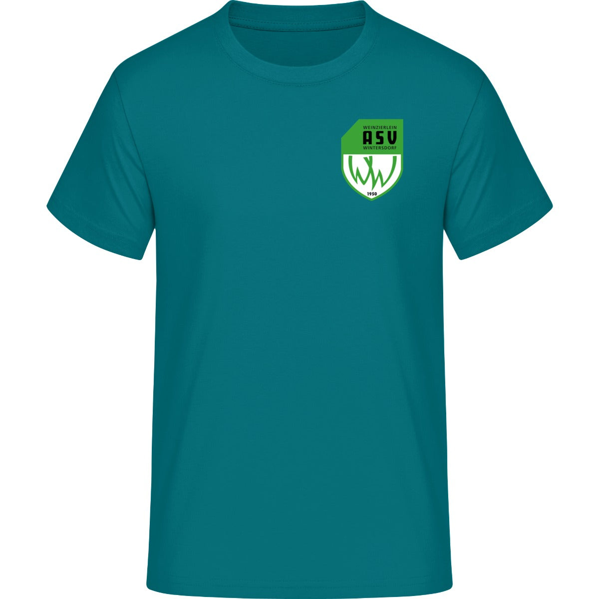 B&C #E190 T-Shirt Men – ASV-Wappen herzseitig Diva Blue Vorderseite