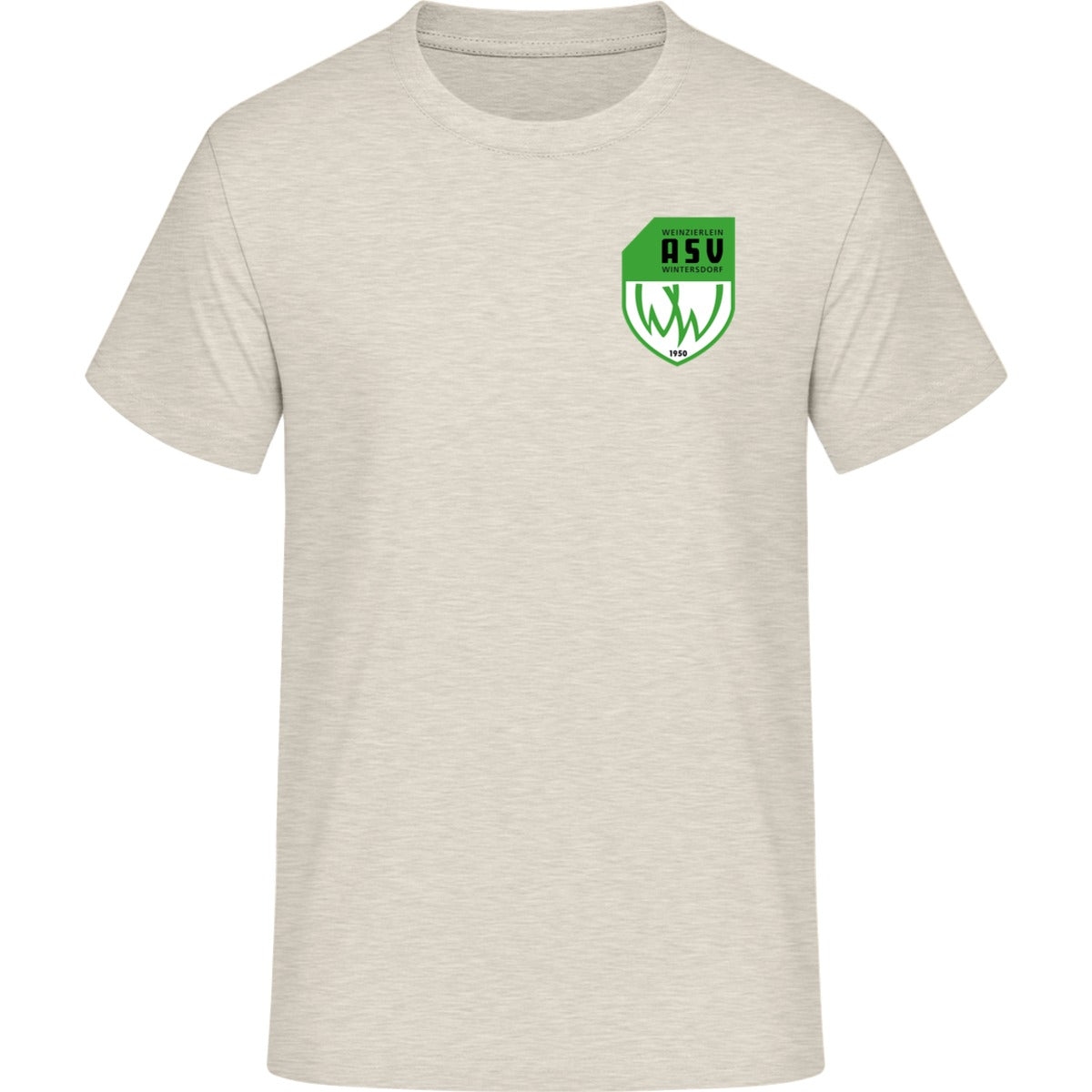 B&C #E190 T-Shirt Men – ASV-Wappen herzseitig Natural Vorderseite