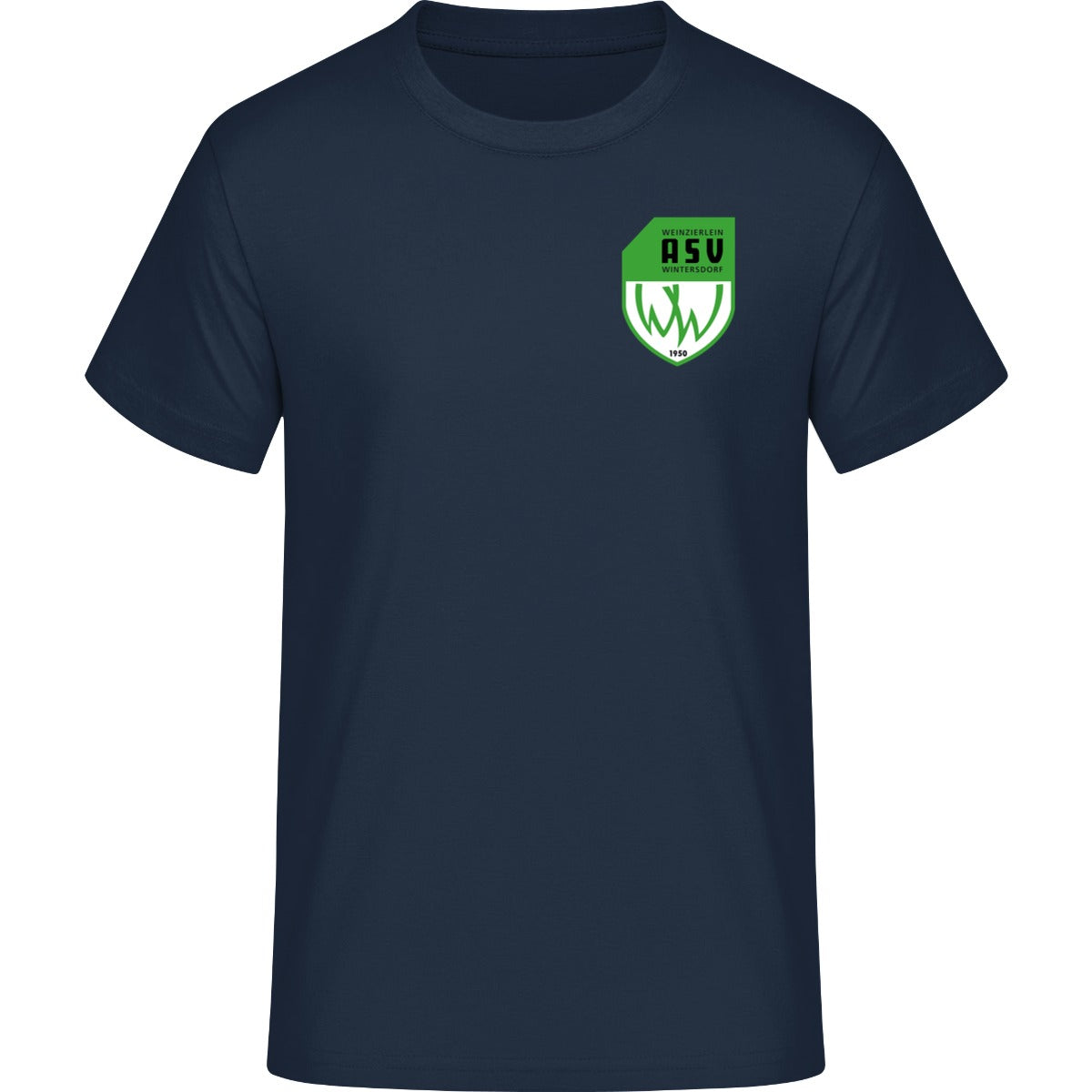 B&C #E190 T-Shirt Men – ASV-Wappen herzseitig Navy Vorderseite