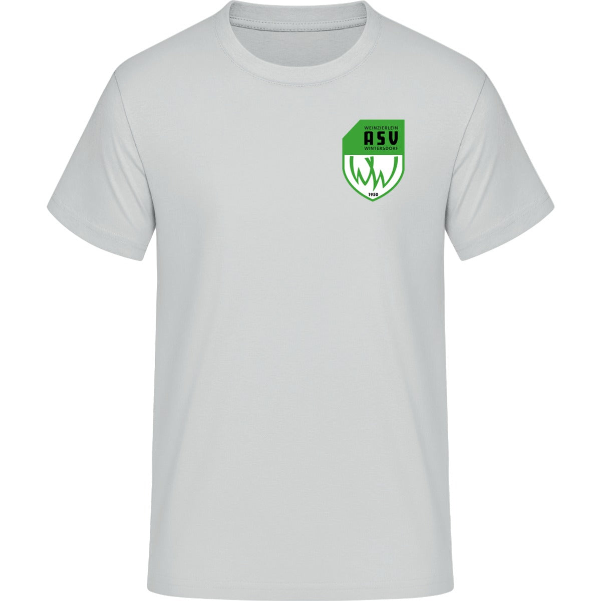 B&C #E190 T-Shirt Men – ASV-Wappen herzseitig Pacific Grey Vorderseite