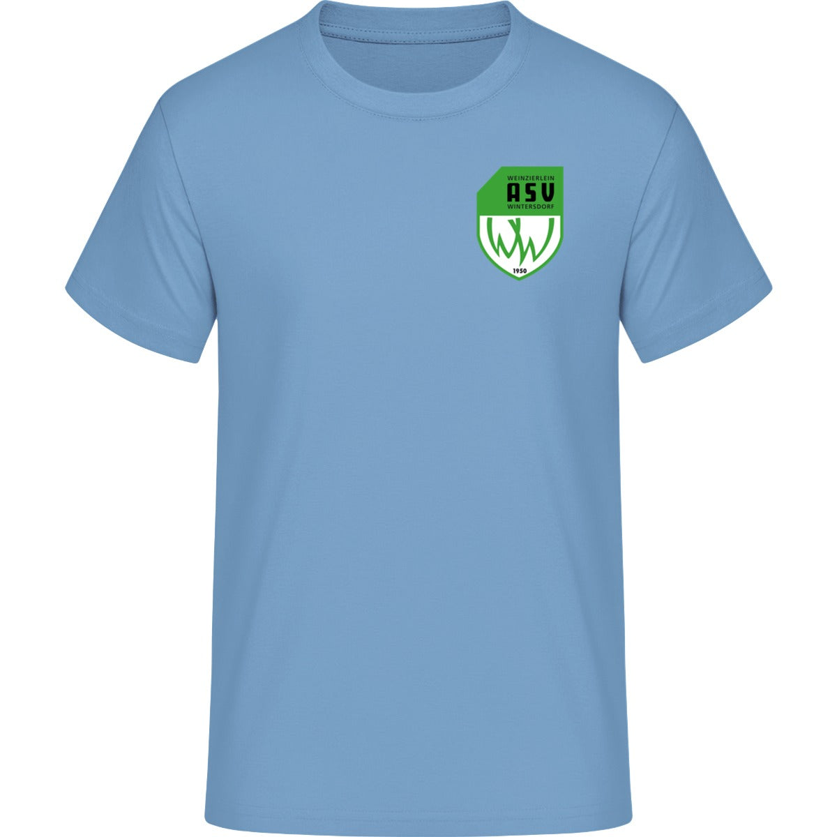 B&C #E190 T-Shirt Men – ASV-Wappen herzseitig Sky Blue Vorderseite