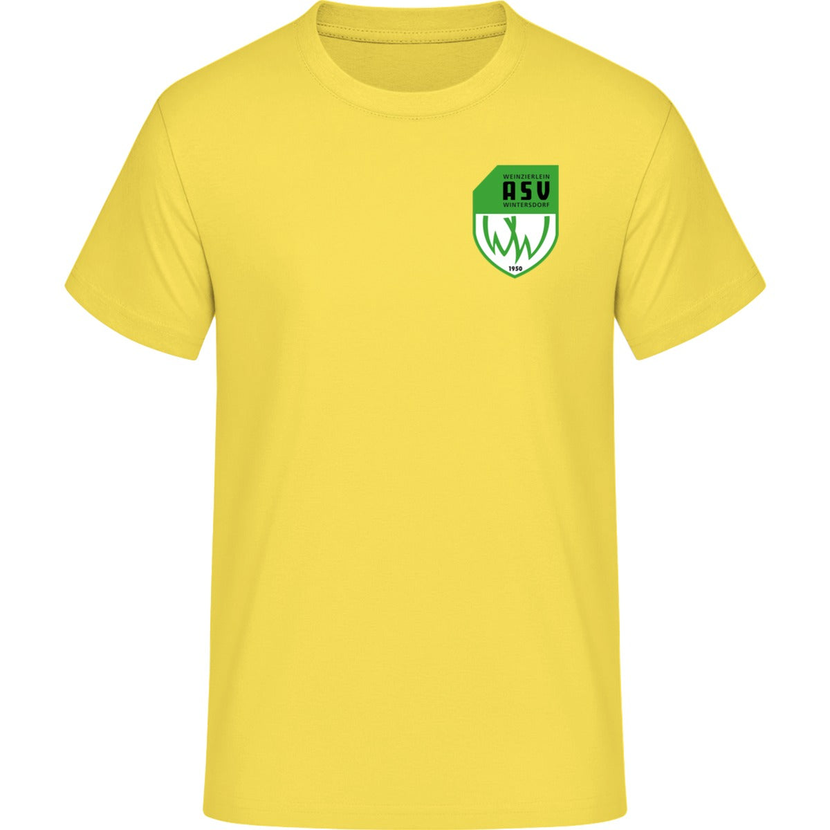 B&C #E190 T-Shirt Men – ASV-Wappen herzseitig Solar Yellow Vorderseite
