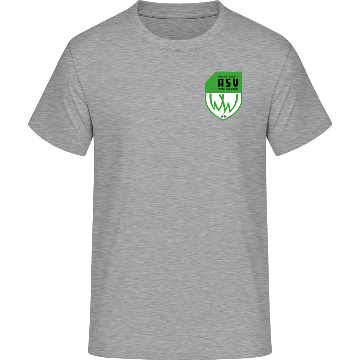 B&C #E190 T-Shirt Men – ASV-Wappen herzseitig Sport Grey Vorderseite