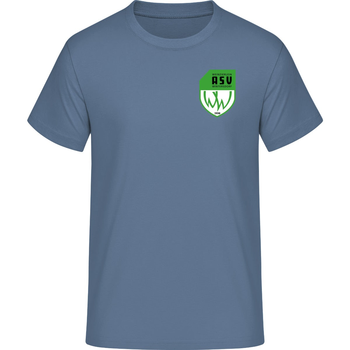 B&C #E190 T-Shirt Men – ASV-Wappen herzseitig Stone Blue Vorderseite