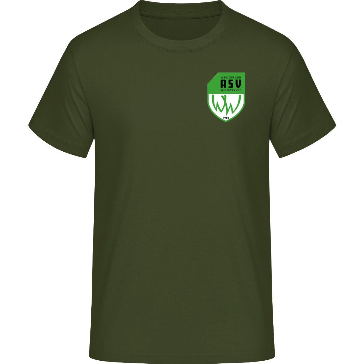 B&C #E190 T-Shirt Men – ASV-Wappen herzseitig Urban Khaki Vorderseite