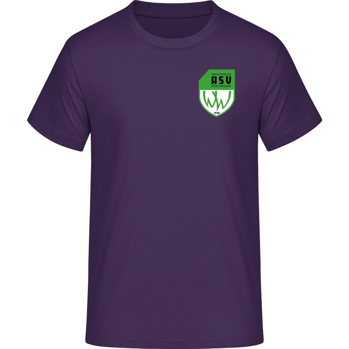 B&C #E190 T-Shirt Men – ASV-Wappen herzseitig Urban Purple Vorderseite