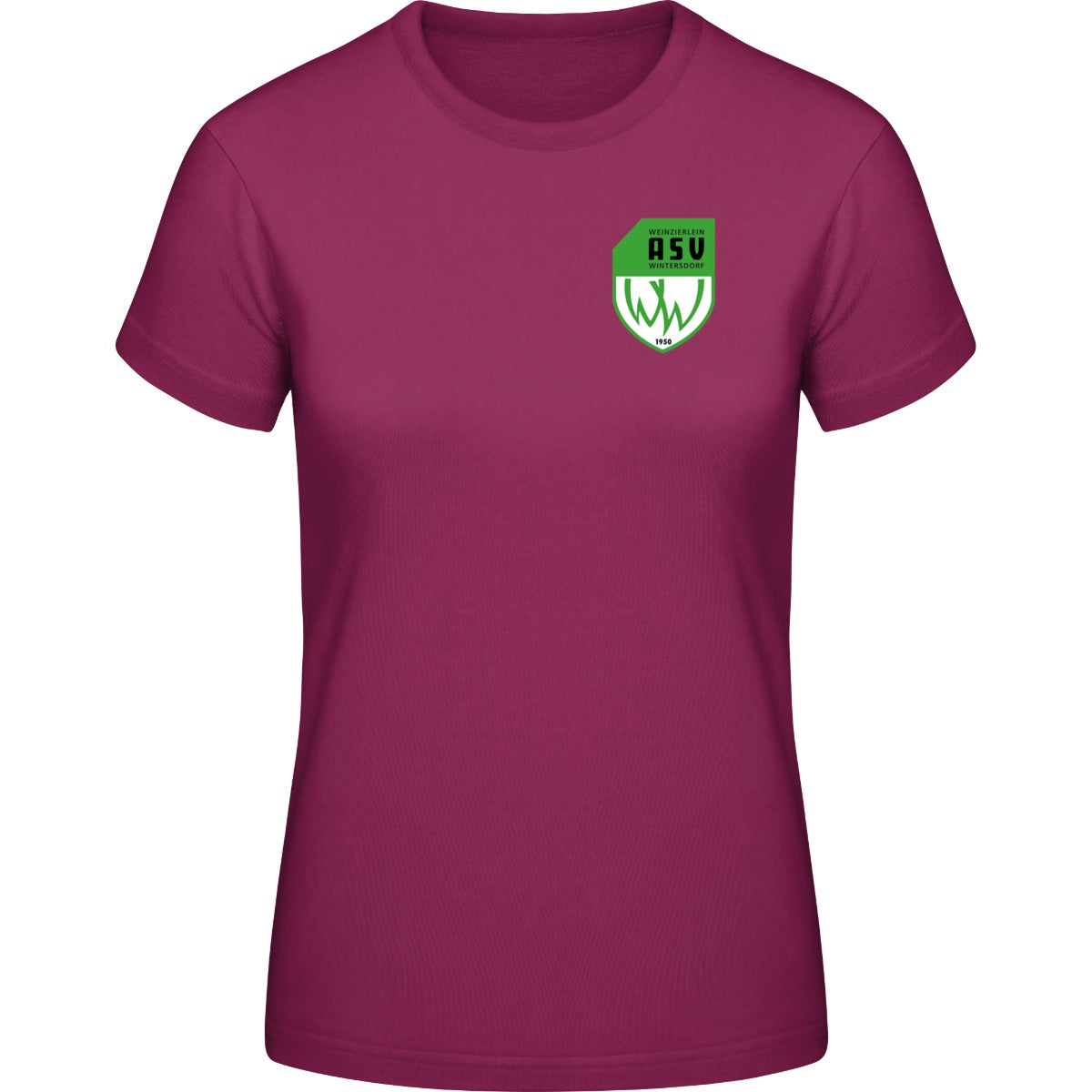 B&C #E190 T-Shirt Women – ASV-Wappen herzseitig Burgundy Vorderseite