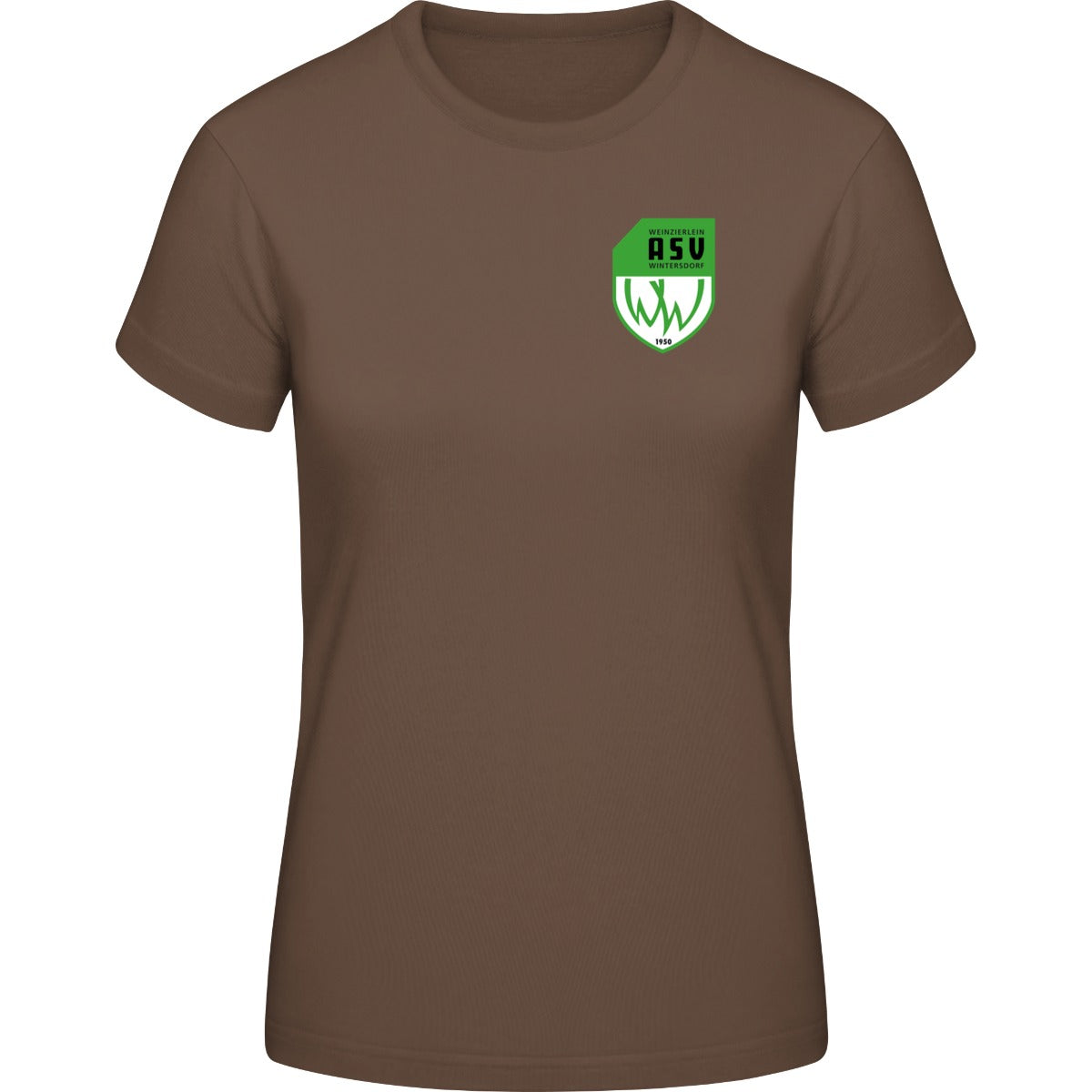 B&C #E190 T-Shirt Women – ASV-Wappen herzseitig Chocolate Vorderseite