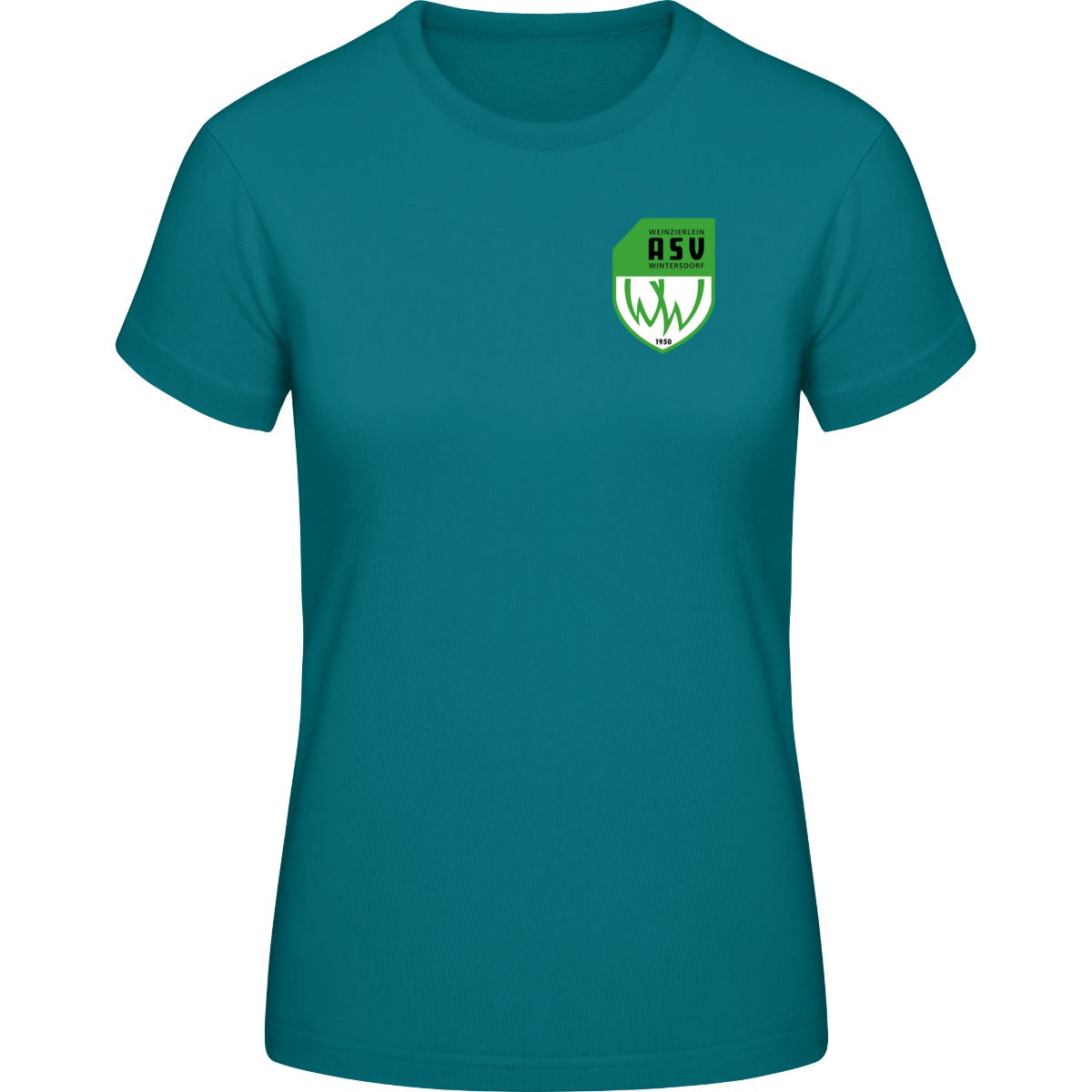 B&C #E190 T-Shirt Women – ASV-Wappen herzseitig Diva Blue Vorderseite