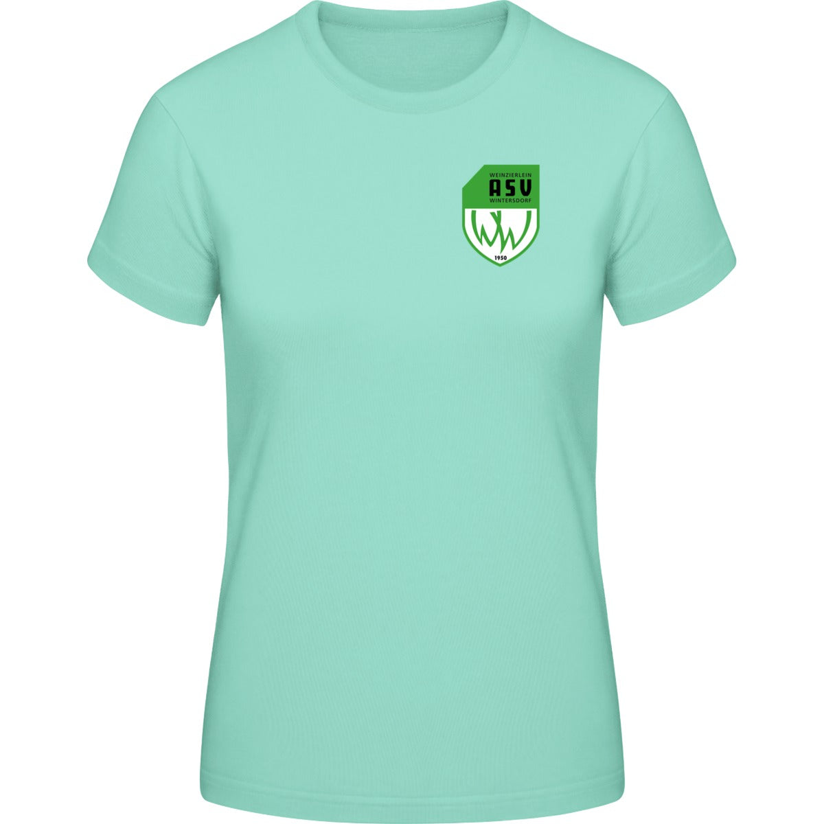B&C #E190 T-Shirt Women – ASV-Wappen herzseitig Milenial Mint Vorderseite