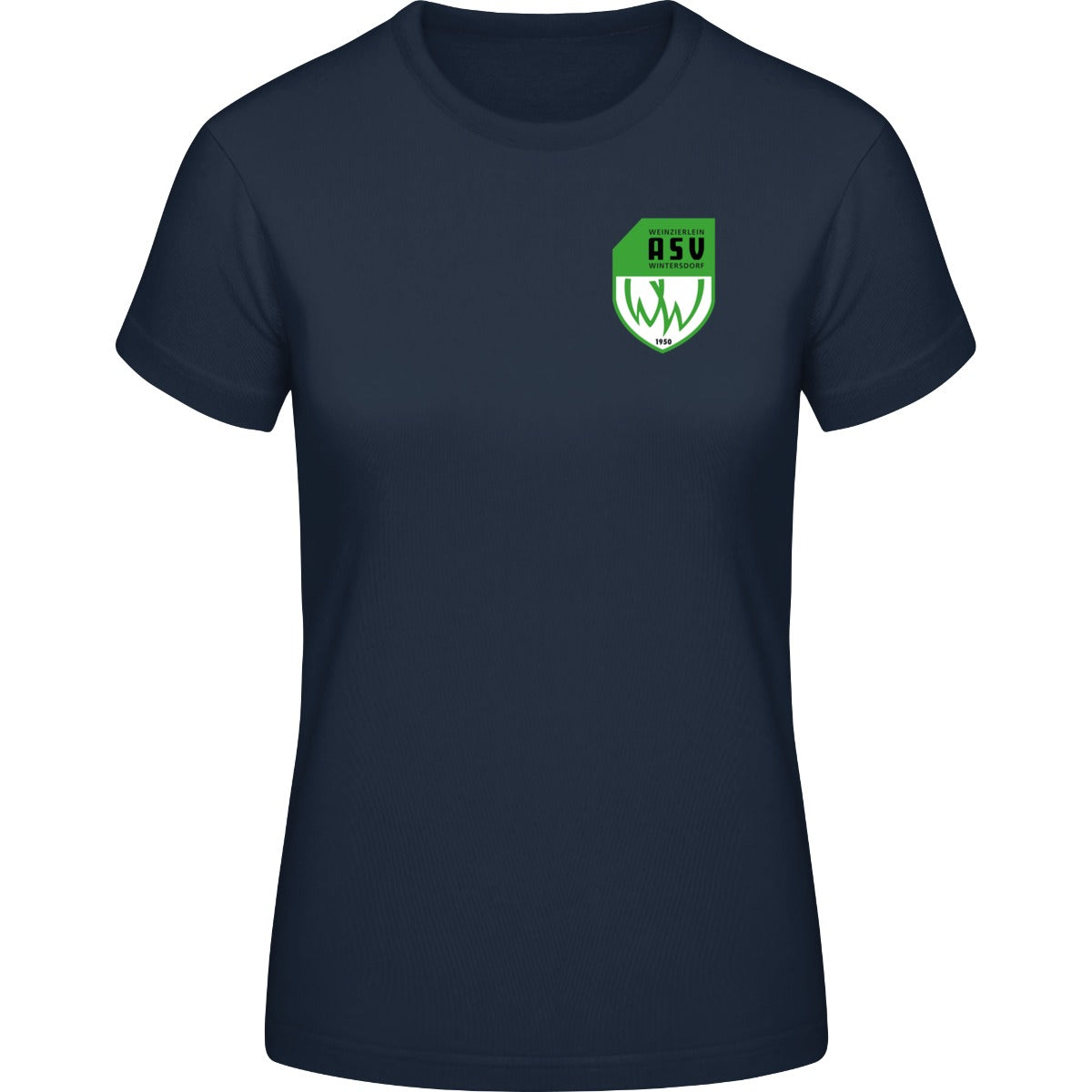 B&C #E190 T-Shirt Women – ASV-Wappen herzseitig Navy Vorderseite