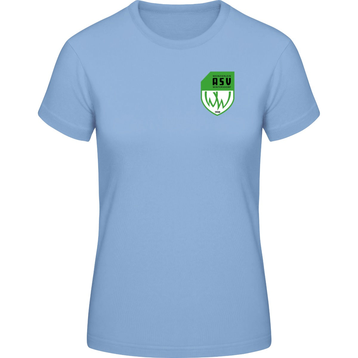 B&C #E190 T-Shirt Women – ASV-Wappen herzseitig Sky Blue Vorderseite