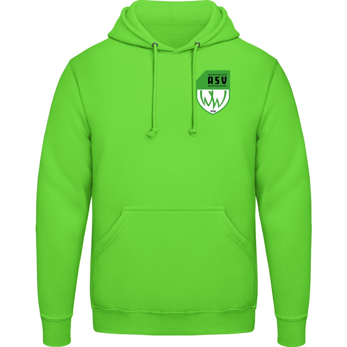 College Hoodie JH001 – ASV-Wappen herzseitig Alien Green Vorderseite
