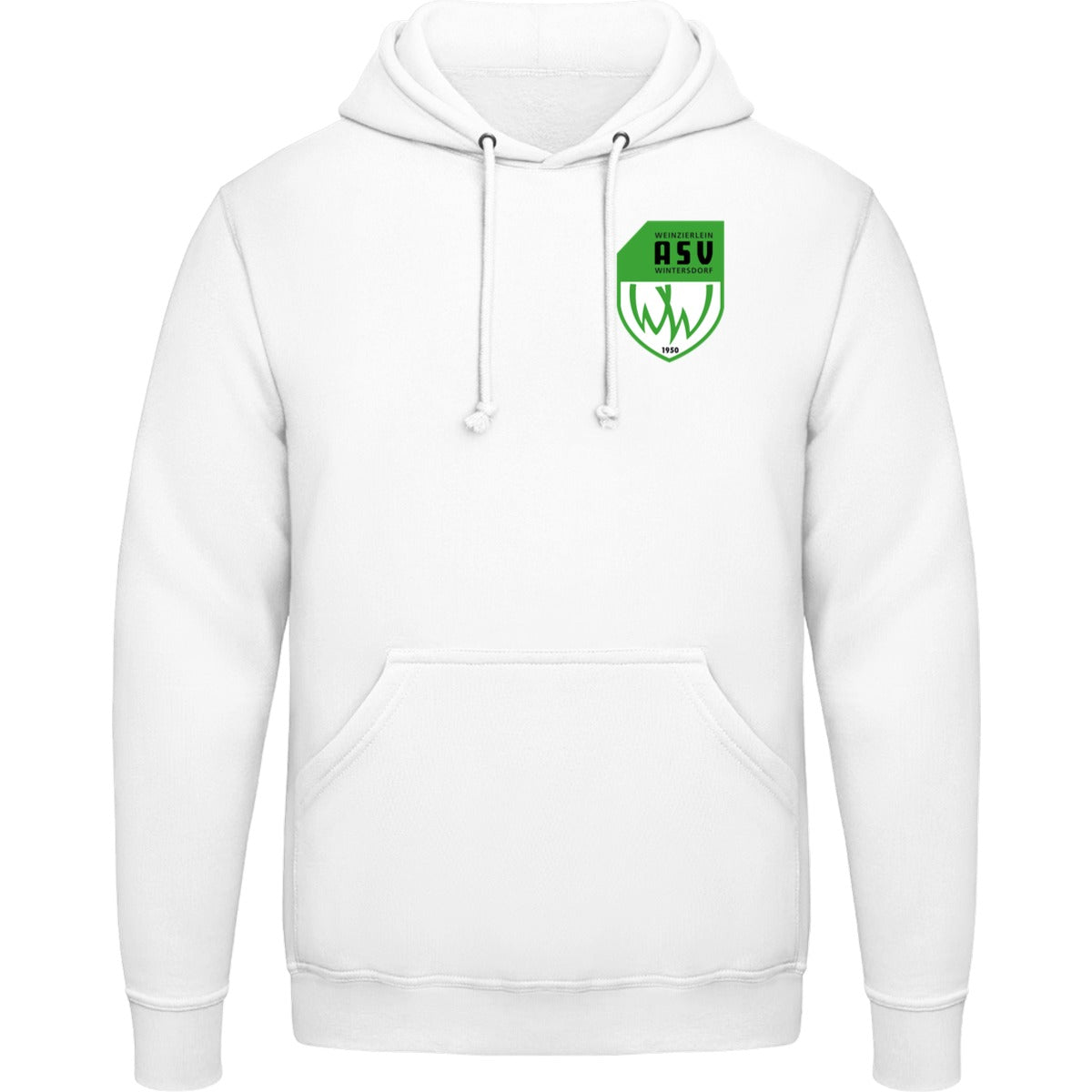 College Hoodie JH001 – ASV-Wappen herzseitig Arctic White Vorderseite