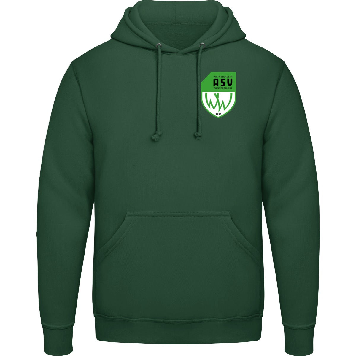 College Hoodie JH001 – ASV-Wappen herzseitig Bottle Green Vorderseite