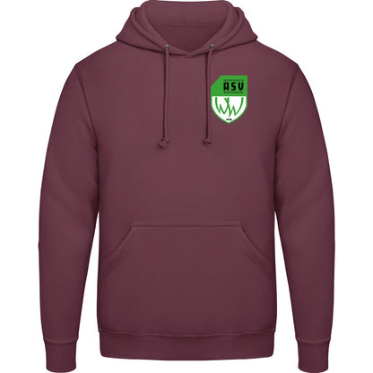 College Hoodie JH001 – ASV-Wappen herzseitig Burgundy Smoke Vorderseite
