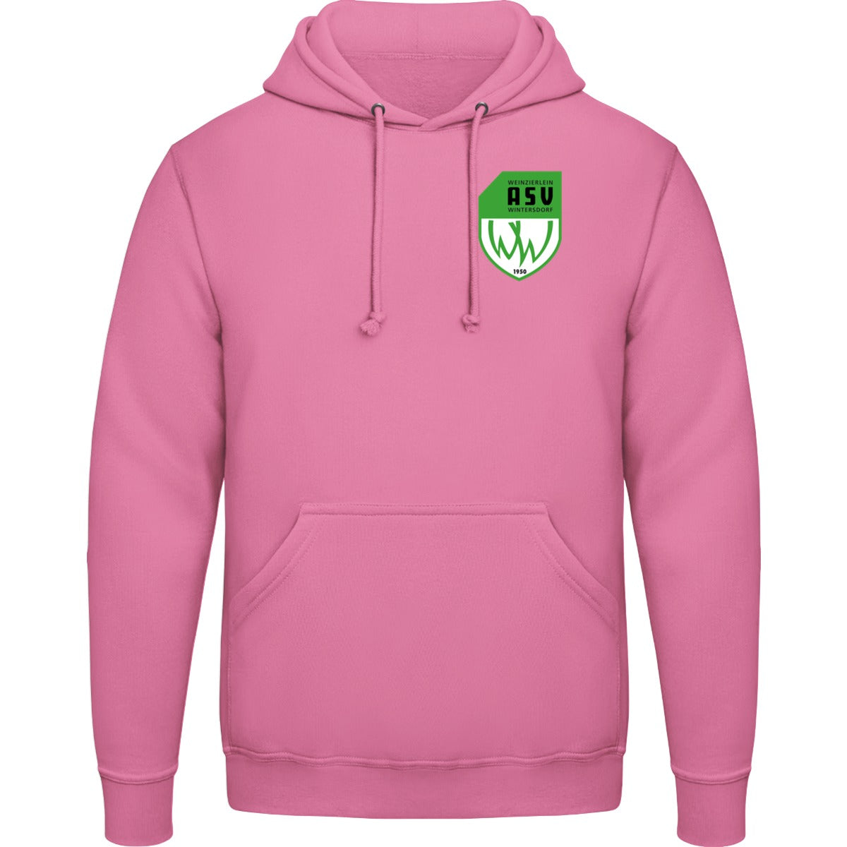 College Hoodie JH001 – ASV-Wappen herzseitig Candyfloss Pink Vorderseite