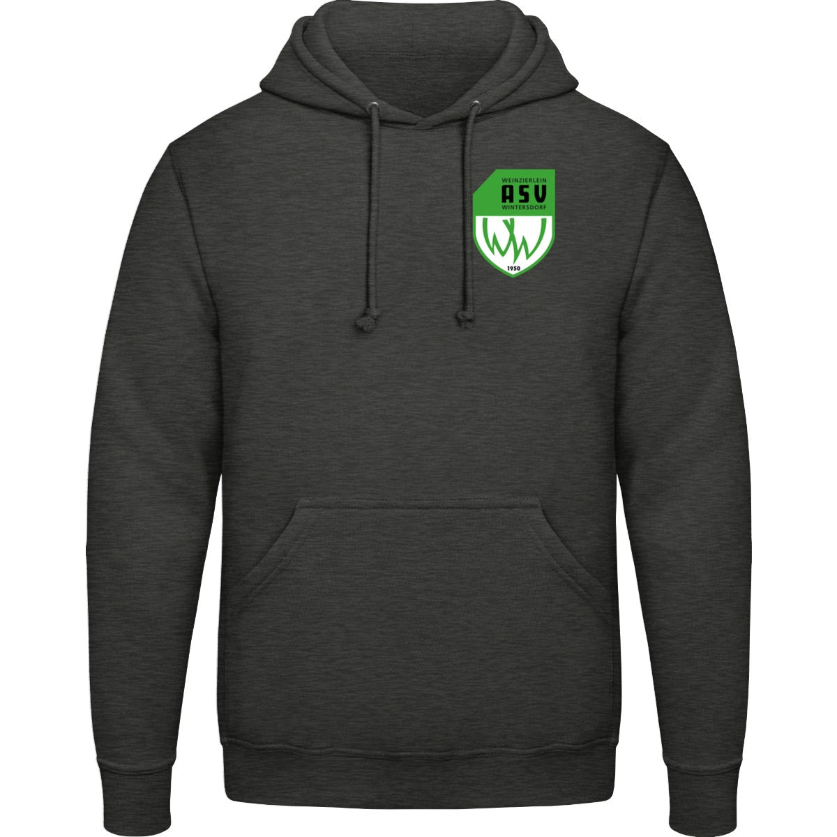 College Hoodie JH001 – ASV-Wappen herzseitig Charcoal Vorderseite
