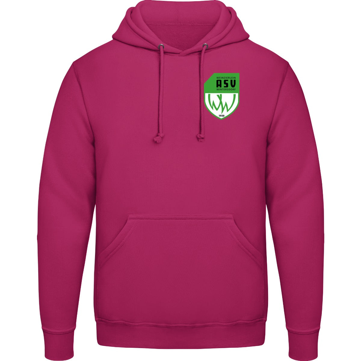 College Hoodie JH001 – ASV-Wappen herzseitig Cranberry Vorderseite