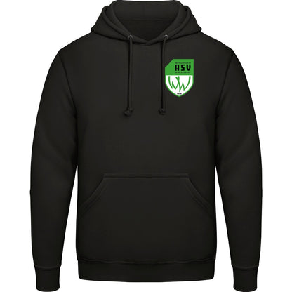 College Hoodie JH001 – ASV-Wappen herzseitig Deep Black Vorderseite
