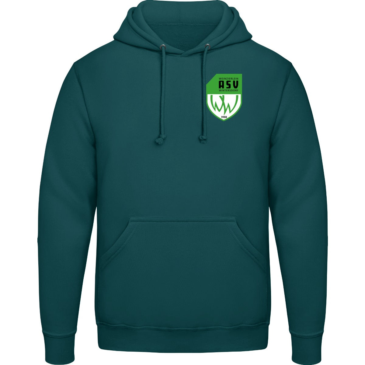 College Hoodie JH001 – ASV-Wappen herzseitig Deep Sea Blue Vorderseite