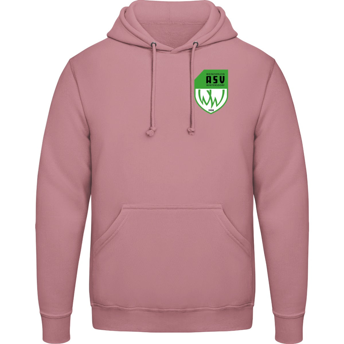 College Hoodie JH001 – ASV-Wappen herzseitig Dusty Pink Vorderseite