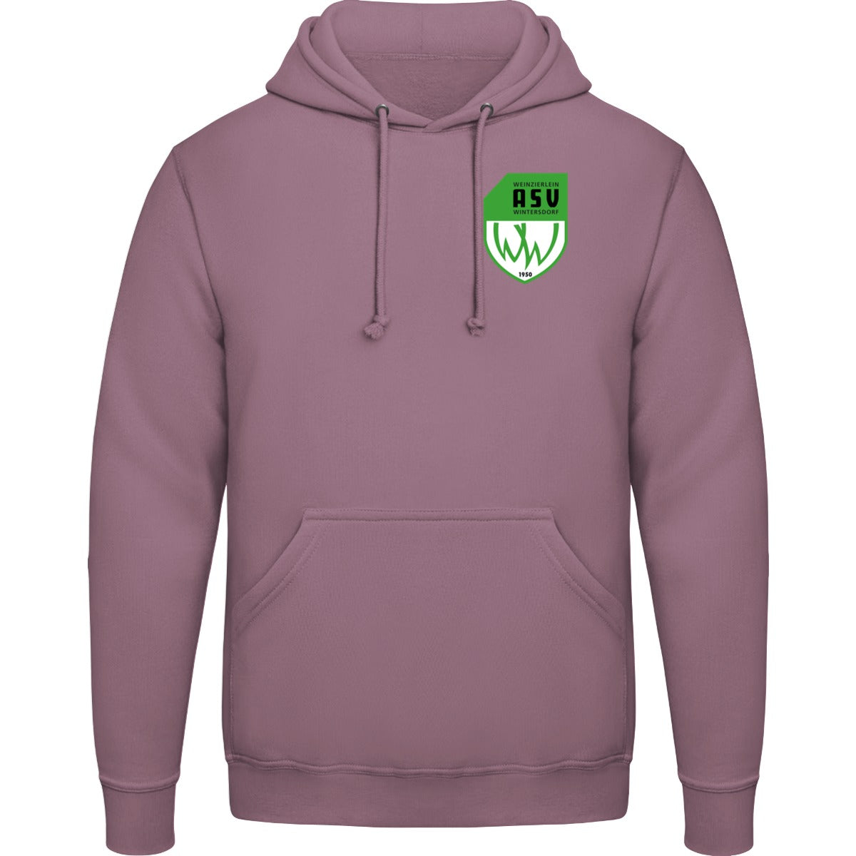 College Hoodie JH001 – ASV-Wappen herzseitig Dusty Purple Vorderseite