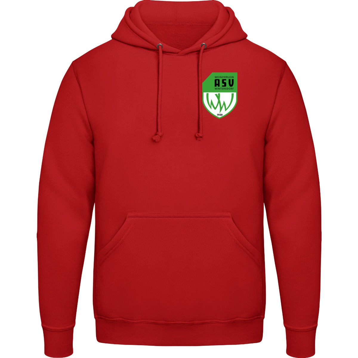 College Hoodie JH001 – ASV-Wappen herzseitig Fire Red Vorderseite