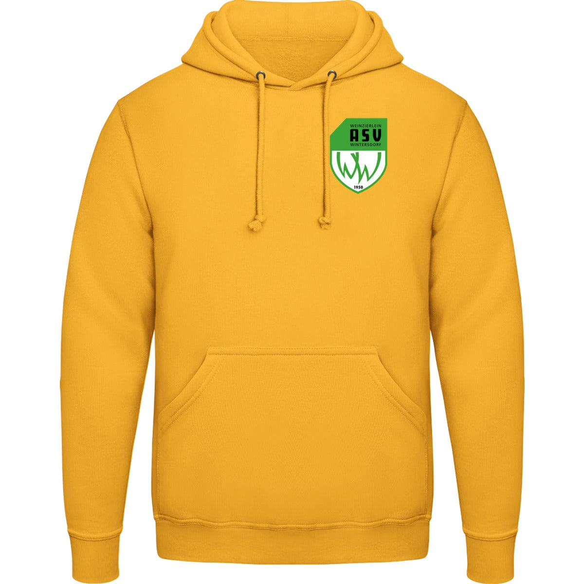 College Hoodie JH001 – ASV-Wappen herzseitig Gold Vorderseite
