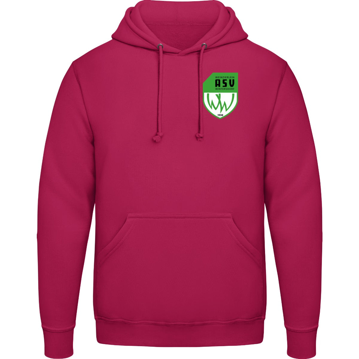 College Hoodie JH001 – ASV-Wappen herzseitig Hot Pink Vorderseite