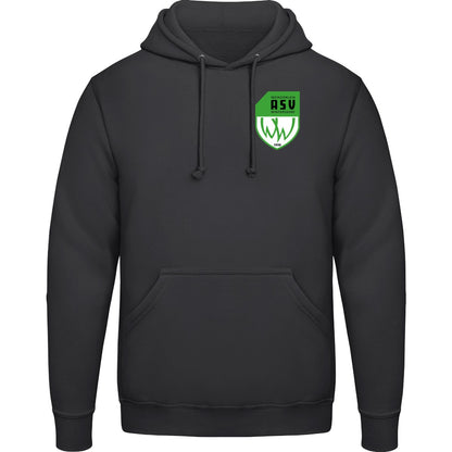 College Hoodie JH001 – ASV-Wappen herzseitig Jet Black Vorderseite